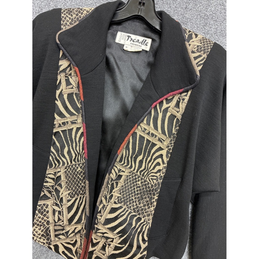 Vintage Treadle Pasadena Panda Tapestry Animal Jacket Black Medium
